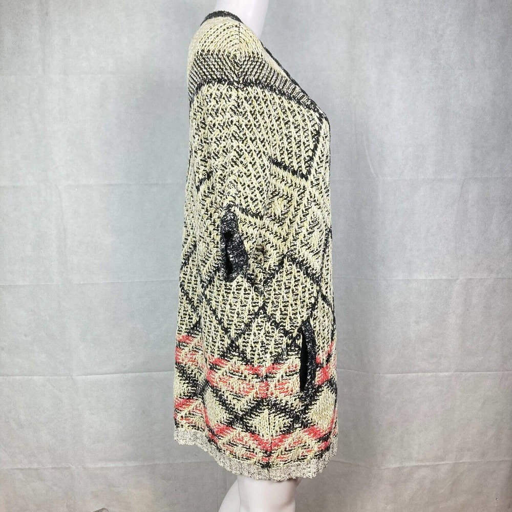 CAbi Carol Anderson Cardigan Womens Sz S Beige Black Short Sleeve Provence - Picture 4 of 10